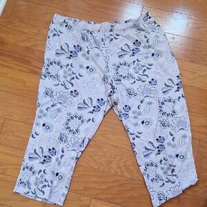 Croft & Barrow Floral Pajama Pants - Purple and White